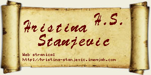 Hristina Stanjević vizit kartica
